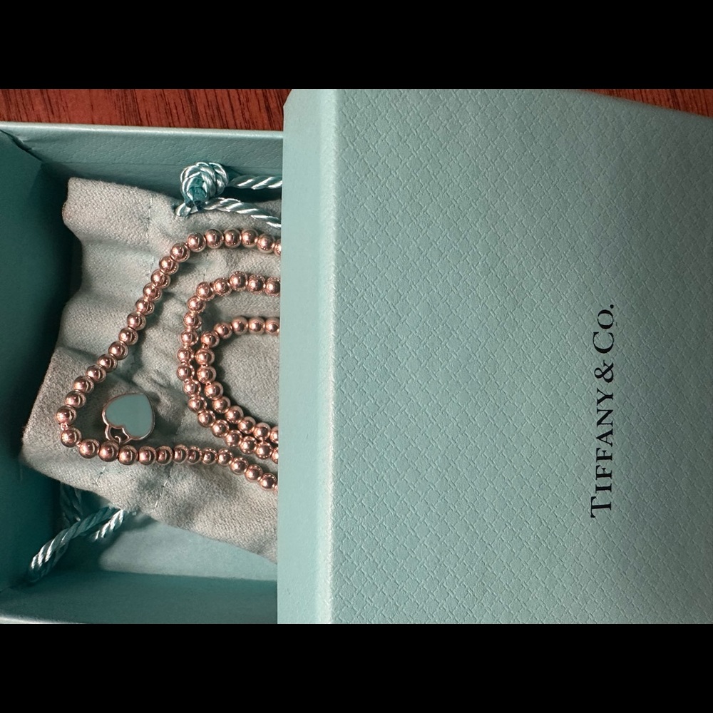 Tiffany & Co.  Necklace with Blue Enamel Heart